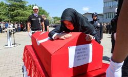 Şehit polise eşinden duygusal veda