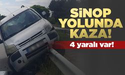 Bariyere çarpan otomobildeki 4 kişi yaralandı