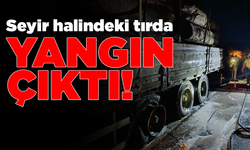 Seyir halindeki tırdan yükselen alevler korkuttu
