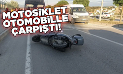 Motosiklet otomobille çarpıştı: 2 yaralı