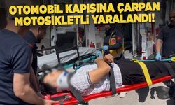 Sinop'ta motosiklet otomobil kapısına çarptı