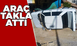 Takla atan otomobildeki kişi yaralandı