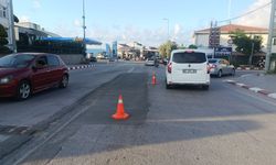 Sinop'ta onarım yapılan asfaltta çökme
