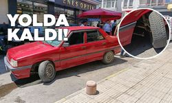 Sinop’ta otomobil yolda kaldı, cadde trafiğe kapandı!
