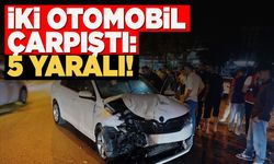 İki otomobilin çarpıştığı kazada 5 yaralı var!