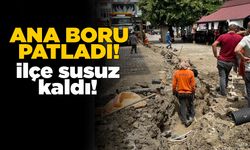 Doğalgaz çalışması sırasında su borusu patladı