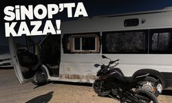 Karavan ile motosiklet çarpıştı: 1 yaralı!