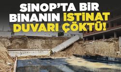 Beş katlı bir apartmanın istinat duvarı çöktü