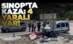 Sinop'ta iki aracın çarpıştığı kazada 4 yaralı var!