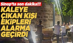 Tarihi Sinop Kalesi'ne Çıkan Şahsı Polis İkna Etti