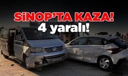 Minibüs ile otomobil çarpıştı: 4 yaralı