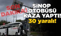 Sinop otobüsü kaza yaptı: 30 yaralı!