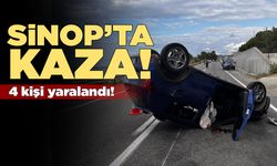 Sinop'ta iki otomobilin karıştığı kazada 4 kişi yaralandı