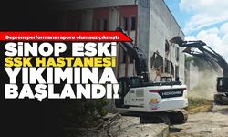 Sinop'ta eski SSK Hastanesi'nin yıkımına başlandı