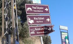 Sinop'ta gevşeyen yön tabelası risk oluşturuyor