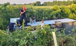 Samsun'da otobüs devrildi: 16 yaralı