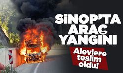 Sinop-Boyabat yolunda araç yangını
