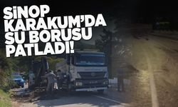 Sinop Karakum'da su borusu patladı