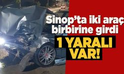 Sinop'ta Benzin İstasyonu Girişinde Kaza