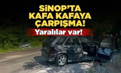 Sinop’ta iki otomobil kafa kafaya çarpıştı