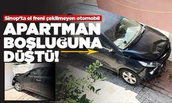 Otomobil apartman boşluğuna düştü