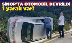 Kontrolden çıkan otomobil devrildi