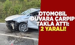 Sinop’ta sollama kazayla bitti: Otomobil takla attı!