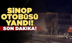 Sinop otobüsünde yangın çıktı