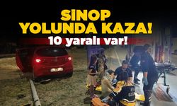 İki otomobil çarpıştı, 10 kişi yaralandı