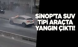 Sinop’ta SUV tipi araçta yangın paniği
