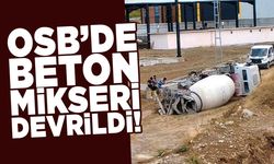 OSB'de beton mikseri devrildi