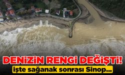 Sağanak sonrası denizin rengi değişti