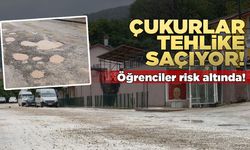 Öğrencilerin kullandığı bu yol kazalara davetiye çıkarıyor!