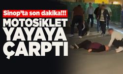 Sinop'ta son dakika! Motosiklet yayaya çarptı