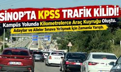 Sinop'ta KPSS öncesi trafik kilitlendi
