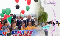 Sinop’ta uçurtmalar Gazzeli çocuklar için havalandı