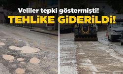 Tehlike oluşturan yol onarıldı