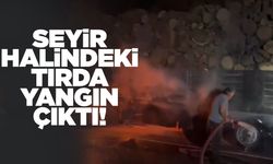 Seyir halindeki tırdan dumanlar yükseldi