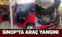 Sinop’ta otomobil yangını maddi hasarla atlatıldı