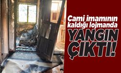 Cami imamının kaldığı lojmanda yangın çıktı