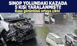 Sinop yolundaki kazada 5 kişi yaralanmıştı: Kaza görüntüsü ortaya çıktı!