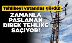 Paslanan elektrik direği tehlike saçıyor!