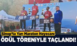 Sinop’ta ilk kez düzenlenen yarı maratonda ödüller sahiplerini buldu