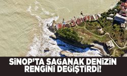 Sağanak sonrası denizin rengi kahverengiye dönüştü