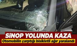 Otomobilin çarptığı bisikletli ağır yaralandı