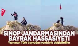 Sinop jandarmasından bayrak hassasiyeti