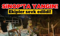 Sinop’ta otluk alanda çıkan yangına müdahale