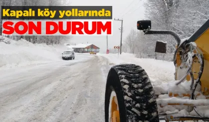 Sinop’ta birçok köy yolu kar nedeniyle kapandı