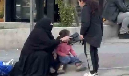 Dilencilerin yer kavgası kameraya yansıdı