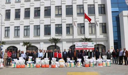 Çiftçiye 1 ton 890 kilo ayçiçeği tohumu dağıtıldı